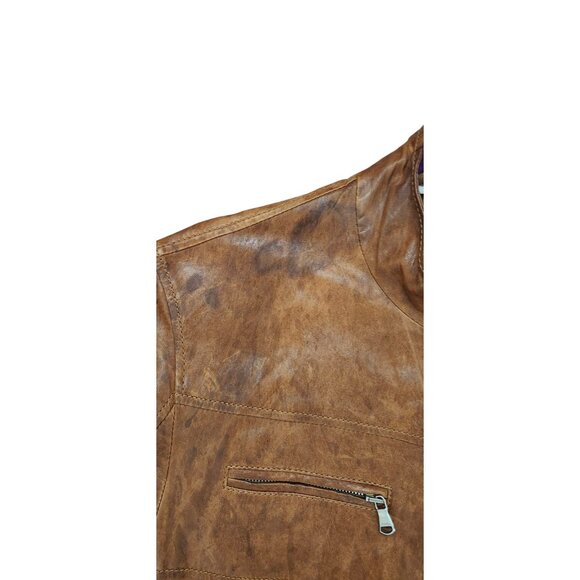 Brunello Cucinelli Riders Real Leather Jacket Brown Size S - Picture 12 of 16